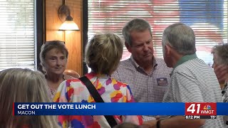 Gov Brian Kemp campaigns alongside State House Candidate Noah Harbuck in Macon [upl. by Botsford]