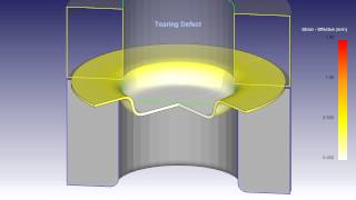 Simulazione di deformazione di profondo stampaggio  DEFORM  ECOTRE [upl. by Aicetel]