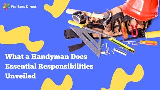 What a Handyman Does Essential Responsibilities Unveiled [upl. by Ynaittirb]