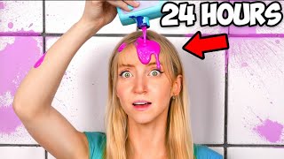 24 Hours Dying my Hair PINK with SHAMPOO [upl. by Anana]