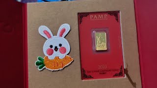 Gold Bar 5gr Lunar of Rabbit 2023 by Pamp Suisse [upl. by Yral329]