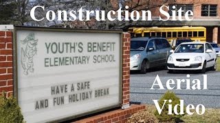 Youths Benefit Elementary Construction Site AERIAL TOUR Fallston Maryland 21047 [upl. by Netsrik]