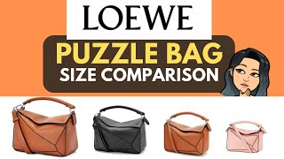 LOEWE PUZZLE BAG SIZE COMPARISON 💕😘 NANO SMALL VS MEDIUM  LOEWE handbags PUZZLE bag  BEST SIZE [upl. by Sinegra]