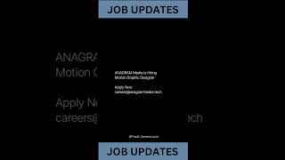 ANAGRAM is Hiring Motion Graphic Designer  Apply Now [upl. by Ruomyes]