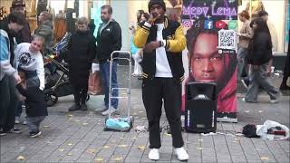 Medy Lema sings Close To You by the Carpenters in Church Street Liverpool [upl. by Liba30]