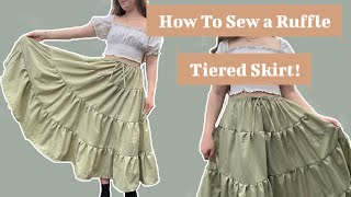 How To Sew a Ruffle Tiered Skirt  Fairy Skirt Sewing Tutorial [upl. by Sirrep868]