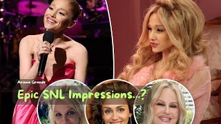 Ariana Grande Stuns with Celebrity Impressions in SNL Comeback and Hilarious Sketches [upl. by Kcirdnekel]