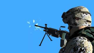 machine gun muzzle flash  soldier  blue screen effect [upl. by Ysset]