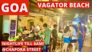 Vagator Beach Pe Adventure amp Crazy all Night Party Street of Goa  Vagator Beach Nightlife  Goa [upl. by Eelaroc837]