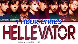 1 HOUR LOOP Stray Kids  Hellevator lyrics color coded [upl. by Atikihs]