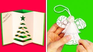 14 SIMPLE PAPER DECORATIONS FOR CHRISTMAS [upl. by Acisej]