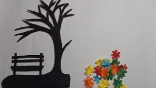 amazing wall hanging  paper craft  homemade paper wall hanging easy craft  easy tree craft [upl. by Yattirb]