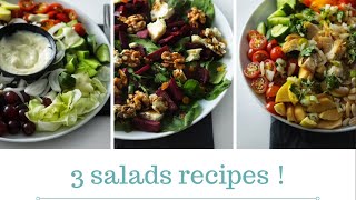 ٣ سلطات بارده صحيه 3 healthy salad recipes for weight loss [upl. by Mikahs]