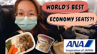 ANA All Nippon Airways 14 Hour Flight From NYC to Tokyo  Everything I ate on The Flight [upl. by Tomkiel]