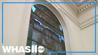 Kentucky factory explosion damages beloved stained glass windows in historic church [upl. by Hesper44]