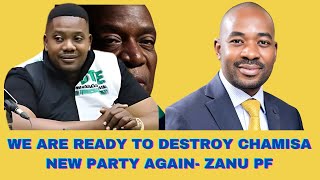 WE ARE READY TO DESTROY CHAMISA NEW PARTY AGAIN ZANU PF [upl. by Rairb]