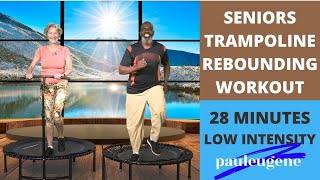 28 Minute TRAMPOLINE REBOUNDING WORKOUT SENIORS OR BEGINNERS  A Fun and Easy Way to Keep Fit [upl. by Nhar238]