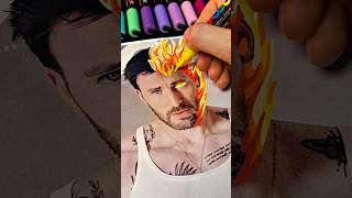 Drawing Chris Evans🔥 Human Torch☄️ [upl. by Imoin]