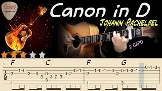 🔴Canon in D Johann Pachelbel🔴Acoustic Fingerstyle Guitar Tutorial Tabsamp Chords Easy Fingerstyle [upl. by Hanley]