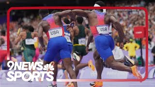 US disqualified from mens 4x100 relay as Canada takes gold [upl. by Ainit891]