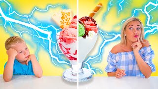 Twin Telepathy Challenge ICE CREAM w Gaby and Alex Show [upl. by Jean583]