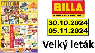 BILLA Velký leták ✅ Leták platnost od 30102024 do 05112024  AKTUÁLNÍ NABÍDKOVÉ A KATALOGY [upl. by Atila]