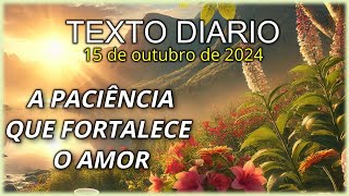 A Paciência que Fortalece o Amor 🔴 Texto Diário 📖 15102024 [upl. by Cart207]