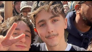 Timothée Chalamet Crashes His Own Lookalike Contest in NYC [upl. by Washko]