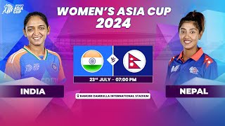 INDIA VS NEPAL  ACC WOMENS ASIA CUP 2024  MATCH 10 [upl. by Ariadne]