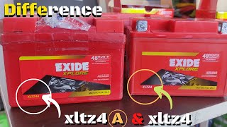 Exide Bike Battery XLTZ4A Vs XLTZ4 Difference  XLTZ4A amp XLTZ4 दोनों में क्या फर्क है [upl. by Iht]