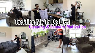 CLEAN WITH ME  TACKLING MY TO DO LIST  CLEANING amp LAUNDRY MOTIVATION [upl. by Alrzc]