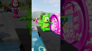 Skibidi Toilets amp Funny Cars VS Bollard Barbie amp Big Pit in BeamNGDrive shorts [upl. by Krell]