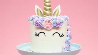 HOW TO MAKE A UNICORN CAKE  NERDY NUMMIES [upl. by Marlie]