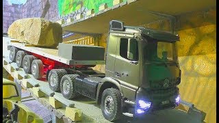 Heavy RCTransport Big 45t stone block transportation Heavy Mercedes 3363 Classic Special RC LIVE [upl. by Dareen]