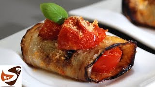 Involtini di melanzane con pomodorini e mozzarella – Velocissimi e buonissimi – Antipasti veloci [upl. by Ebaj340]