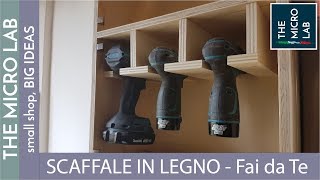 Come costruire uno scaffale in legno per avvitatori e portaminuterie con 20 euro Fai da Te [upl. by Aimit131]