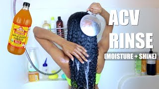 Apple Cider Vinegar Rinse On Natural Hair Shine  Moisture ALL HAIR TYPES [upl. by Antin751]