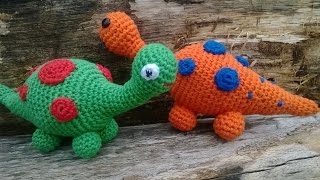 Amigurumi Dinosaurier  mit Rassel  Häkelanleitung  Tutorial [upl. by Notgnillew]