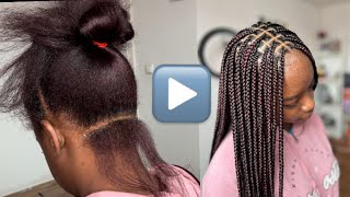 How to make knotless braids How to make box braids hairstyle braids hair music song tutorial [upl. by Eremaj]