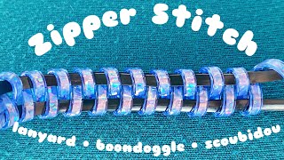 HOW TO MAKE THE ZIPPER STITCH Lanyard boondoggle scoubidou [upl. by Llenral]