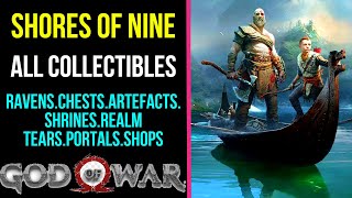 God of War  Shores of Nine All Collectible Locations  100 [upl. by Anilyx]