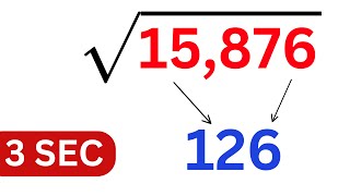 Square Root in 3 seconds  Crazy Math Trick [upl. by Aramoiz]