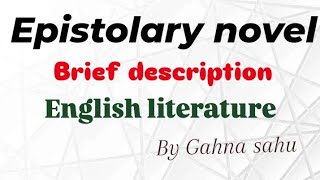 epistolary novel  BA 5th sem paper 2nd  unit third  English literature  explore [upl. by Oly88]