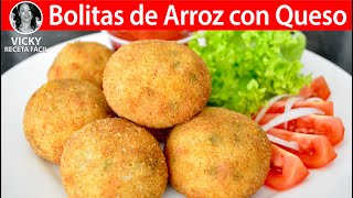 Bolitas de Arroz con Queso  VickyRecetaFacil [upl. by Asaph]