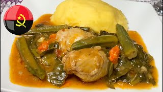 COMO FAZER PRATOS AFRICANOS  FUNGE COM FRANGO E COUVE SUPER DELICIOSO [upl. by Blanka46]