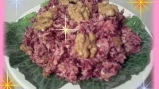 سلطة بالملفوف الكرنب الأحمر و الأبيض و بالتفاح بدون ملح و لاسكر Salade de choux aux pommes [upl. by Atrice584]