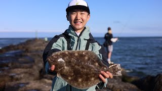 NJ Early Season Flounder Limit From Shore 2024 Hot Fluke Bite on New Jersey Jetty [upl. by Naehgem]