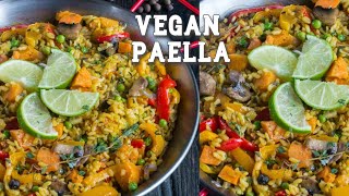 Vegan Paella  Using Brown Bomba Rice  Cook With Charla [upl. by Lienet]