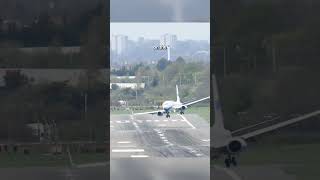 Blustery Birmingham Battle Storm Kathleen causes chaos for Boeing 737 [upl. by Yrellam]