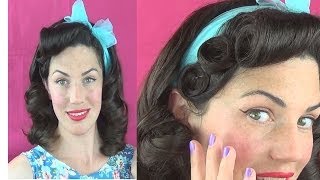 1950s Pincurl Prom Princess Easy Vintage Hairstyle  Fitfully Vintage [upl. by Notgnillew]